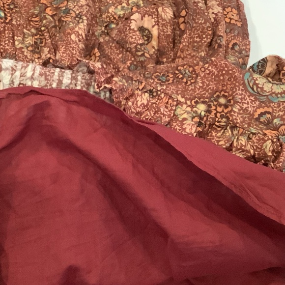 Ulla Johnson Dress Size 2 Burnt Orange Floral Print Short Flutter Sleeves - Picture 11 of 13